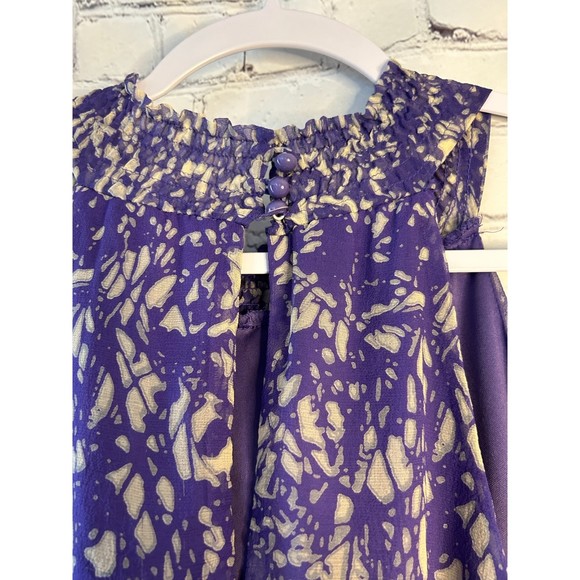 Women's Kenar Purple w/ Stylish Pattern Sleeveless Blouse. SZ S. NWOT. - Picture 3 of 4